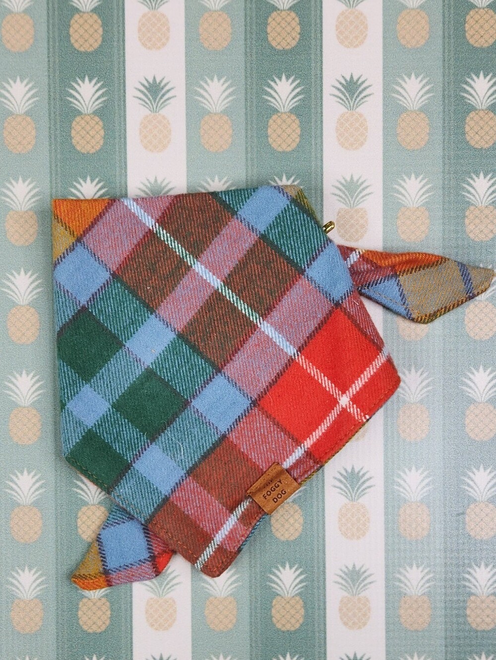 Foggy Dog Plaid Bandana